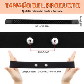 BORISCA Regolabile Nastro Pulsometro Fascia Pettorale con Polsino Pulsometro, Banda Cardiaca per Bluetooth Ant+ Compatibile con Garmin, Wahoo, Polar H9 H10, Coospo, Magene, ecc