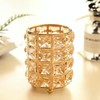 Crystal Gold Brush Pencil Pen Holder Container Multipurpose Desk Vanity Organizing Interior Accessory 3ea