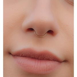Thin Septum Ring - 24 gauge Septum Jewelry - 14k Gold Filled Tiny Septum Ring - Slim Septum Rings