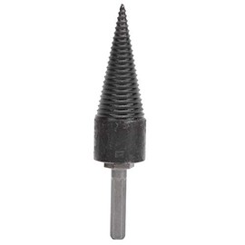 Firewood Drill Bits Hex Shank Die Steel Wood Splitter Drilling Accessories 32mm Firewood Drill Bits Wood Splitter Drill Screw Cone Wood Splitting Accessory Black