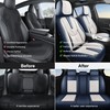 Geamoi Leather Car Seat Covers, Universal Full Set Waterproof Seat