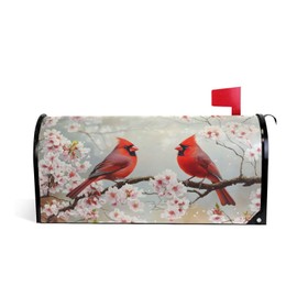ALAZA Spring Flowers Birds Cherry Blossom02 Magnetic Mailbox Cover MailWraps Garden Yard Home Decor for Outside Standard Size-18"x 20.8"