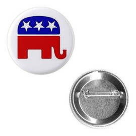 Elephant Republic Patriotic Political Republican Propaganda Pin 2.25” Round Circle Shape Metal Button Pin Badge Pinback 2.25 inch Pin 57 mm 5.7 cm