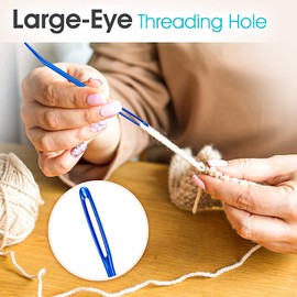 TIESOME 16 Pieces Darning Needles with Large Eye, Sewing Needles Set, Stainless Steel Darning Needles, Yarn Knitting Needles, Sewing Needles, Wool Needles, Hand Knitting Needles, Sewing Knitting