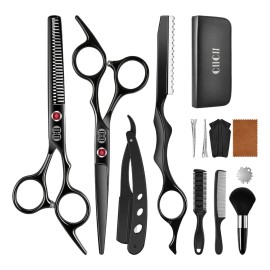 Ciicii® Kit De Tijeras Barbero Profesional 12 Pzs, Tijeras Para Cortar Cabello,tijeras De Corte De Cabello De Acero Inoxidable De 6.7 Pulgadas, Tijeras Multiusos Para Peluquerías, Salones Y El Hogar.