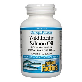 Aceite Salmón Salvaje Alaska 1000mg 90 Caps Natural Factors Sin Sabor