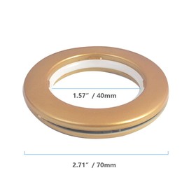 Paquete de 32 anillos de plástico con ojales de cortina de diámetro interior de 40 mm, anillos de ojales de cortina a nanosescala de bajo ruido, kit de ojales grandes para tela (dorado)