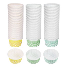 HARFINGTON 150 Pcs Standard Cupcake Liners Cupcake Cups Disposable Oven Safe Baking Pastry Cups for Party, Wedding, Green, Blue, Yellow