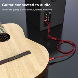 MOSWAG 1/4 to RCA Cable, Quarter inch TRS to RCA Audio Cable 6.35mm Stereo Jack to Dual RCA Insert Cable Y Splitter Cable