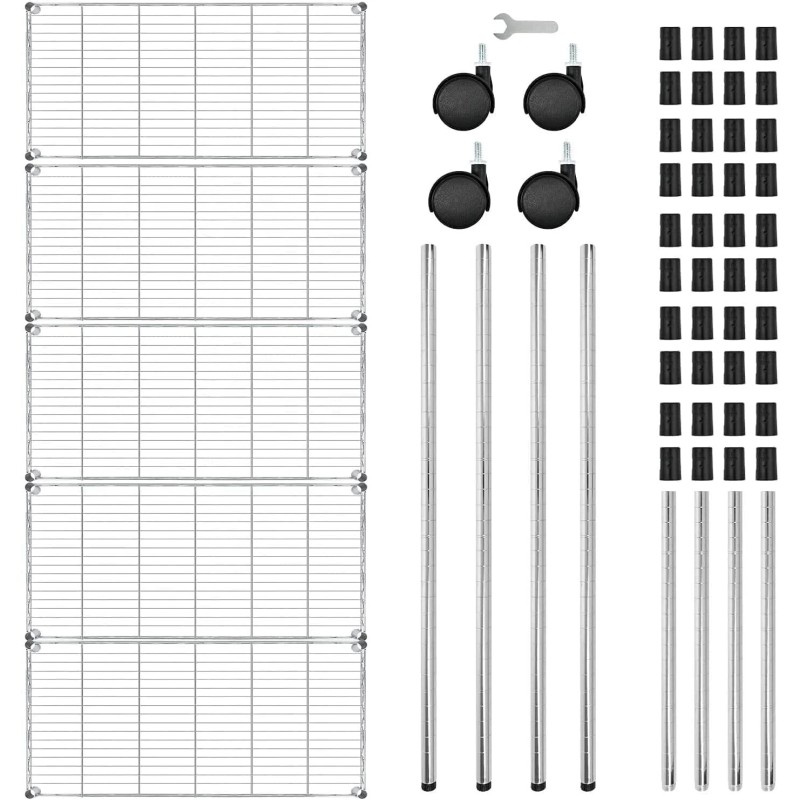 Heavy Duty 5-Tier Shelving Unit 1250 lbs Capacity Storage Shelving