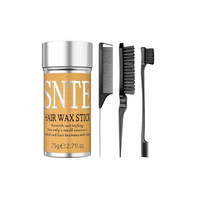Slick Back Hair Brush & Hair Wax Stick Set for