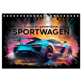 Coole KI-generierte SPORTWAGEN (Tischkalender 2026 DIN A5 quer), CALVENDO Monatskalender: Das Feeling dynamischer Straßenszenen (CALVENDO Mobilitaet)