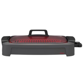 CRUXGG SMOKELESS 2-IN-1 INDOOR CERAMIC NONSTICK GRILL & GRIDDLE SMOKE GRAY NEW