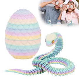 Applysu 3D Gedrucktes Schlangenei 3D Gedrucktes Bewegliches Flexibles Schlangenei, Mini Zappeltiere, Spielzeug, Schlangenstatue, Wohndekoration FüR Schreibtisch, Regal