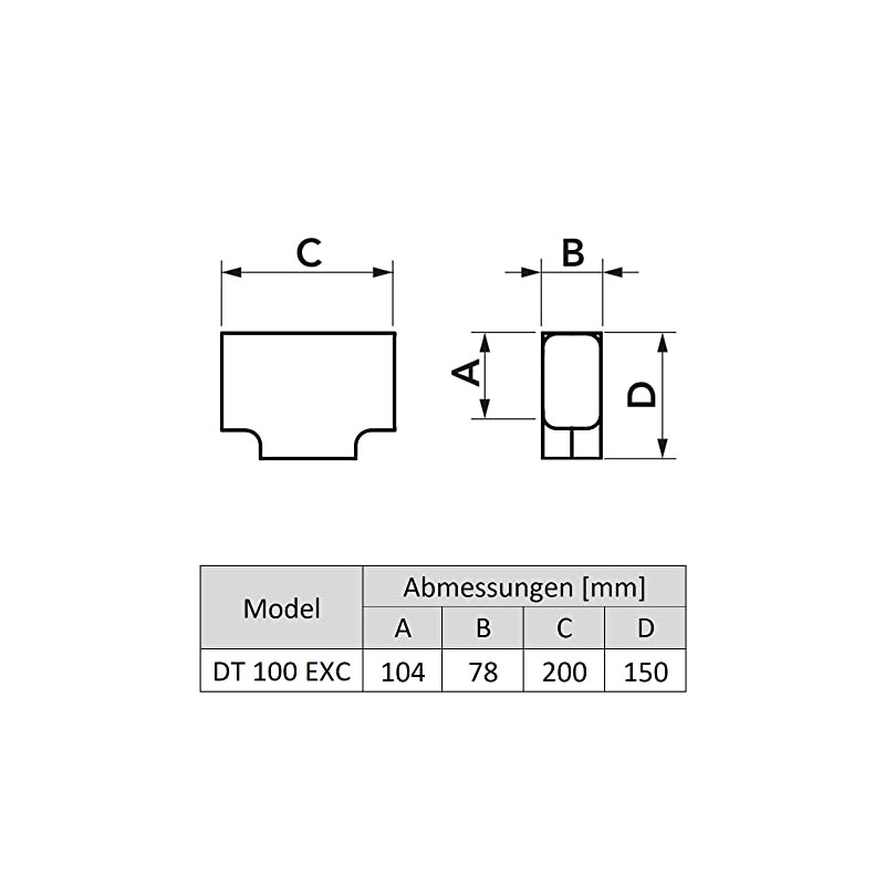 T Connector DT 100 EXC for Duct Cable Duct Air