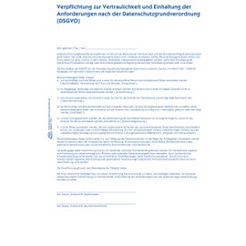 AVERY Zweckform 1764 Employee Commitment (According to GDPR, A4, Self-Copying, 2 x 40 Sheets, Data Protection Form) White/Yellow