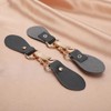 Black Leather Sew-On Coat Buckle Vintage Leather Toggle Buttons Sewing