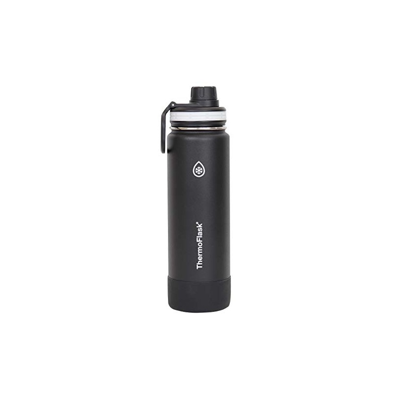 ThermoFlask 0.7L Black Insulated Water Bottle Stainless Steel Bottle 700ml
