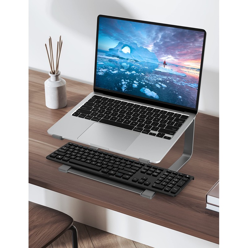 SOUNDANCE Laptop Stand for Desk, Metal Computer Riser, Heavy Stable