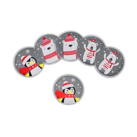 Pocket Warmers Reusable Set of 6 – Winter – Hand Warmers Round for Travelling – Winter Hand Pockets Warmer Gnome Santa Christmas