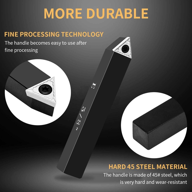 SENDUO 3/8" Indexable Carbide Turning Inserts Holder Set for Machining