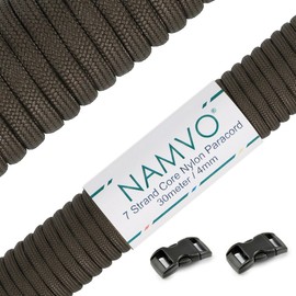 Namvo 550 Paracord Mil Spec Type III 7 Strand Parachute Cord Total Length 100 ft / 30 Metres - Olive Green