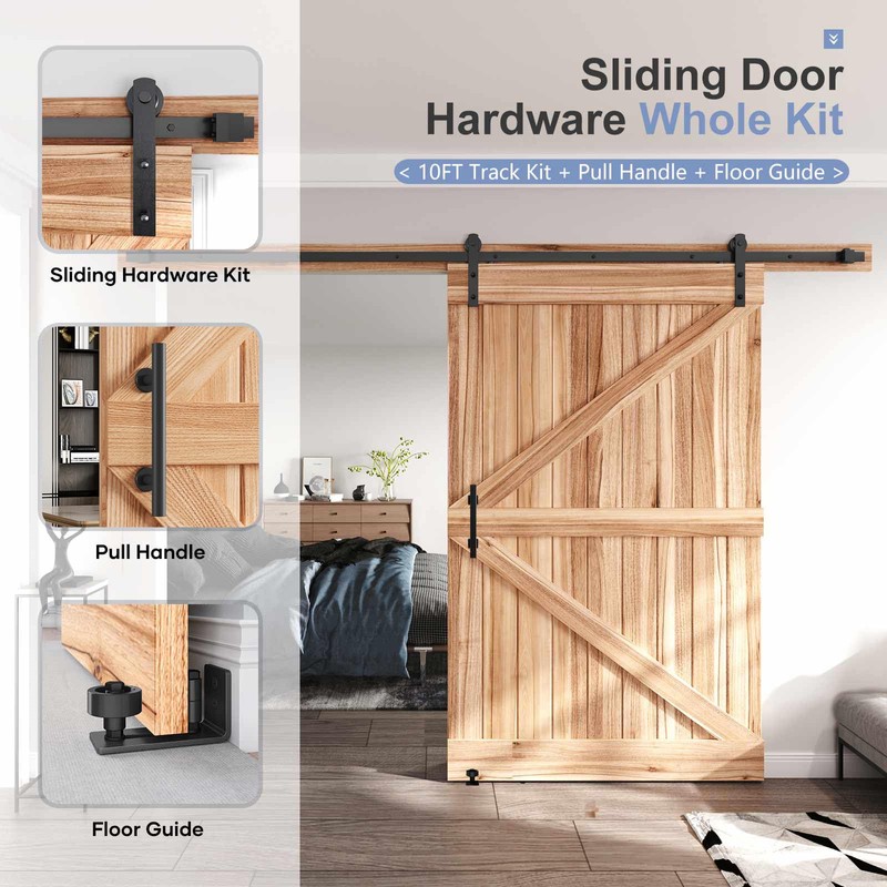 EaseLife 12 FT Sliding Barn Door Track and Handle Hardware