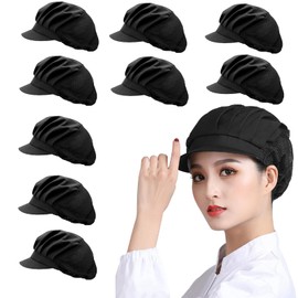 Friendship Hygiene Cap, Sanitary Cap, Set of 9, Work Hat, Cooking Cap, Restaurants, Cooking Hat, For Lunching, Kitchen, Manufacturer, Breathable, Cotton, Half Net, Hygienic Hat, Unisex, Black