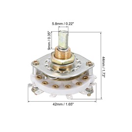 QUARKZMAN 1P6T Rotary Switch 1 Pin 6 Stage Band Selector 1 Deck for TV Radio Home Appliance Pack of 3