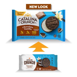 Catalina Crunch Protein Cookies, 4g Protein per Serving - Low-Sugar Sandwich Cookies - Gluten Free, Vegan - Keto Dessert Snacks - Chocolate Vanilla, 8.9 oz. (21 Count)