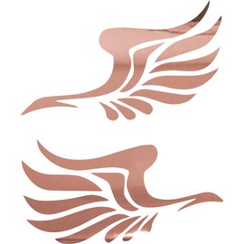 NBFU Guardian Angel Wings Lovely Reflective (Rose Gold) (Set Of 2) Premium Waterproof Vinyl Decal Stickers For Laptop Phone Accessory Helmet Car Window Bumper Mug Tuber Cup Door Wall Decoration