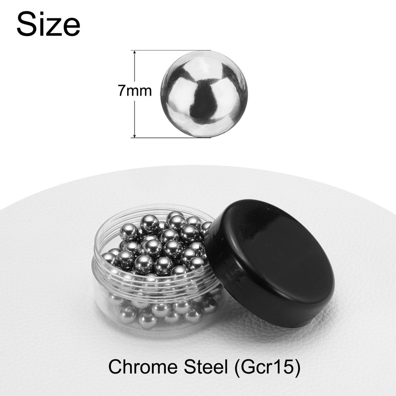 sourcing map 100 Pcs 7 mm Bearing Balls Chrome Steel