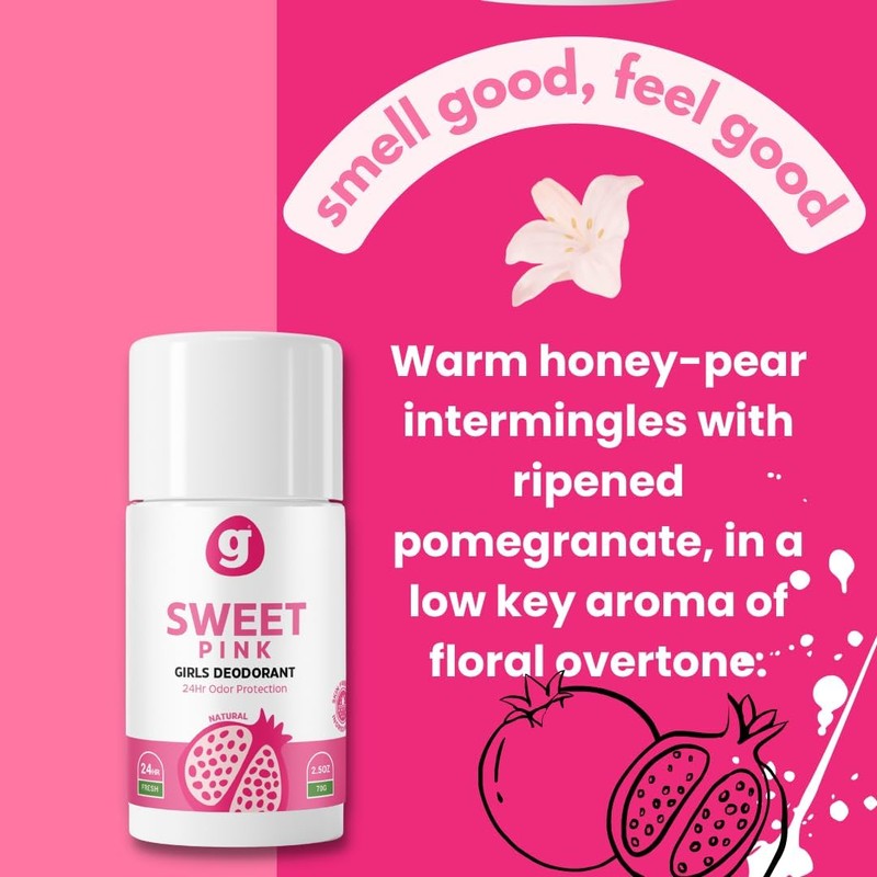 Growing Basics Sweet Pink Deodorant - Non-Toxic, Aluminum-Free Natural Deodorant