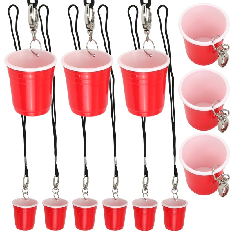 Iconikal Shot Glass with Quick Clip on Lanyard, 12-Pack (Mini