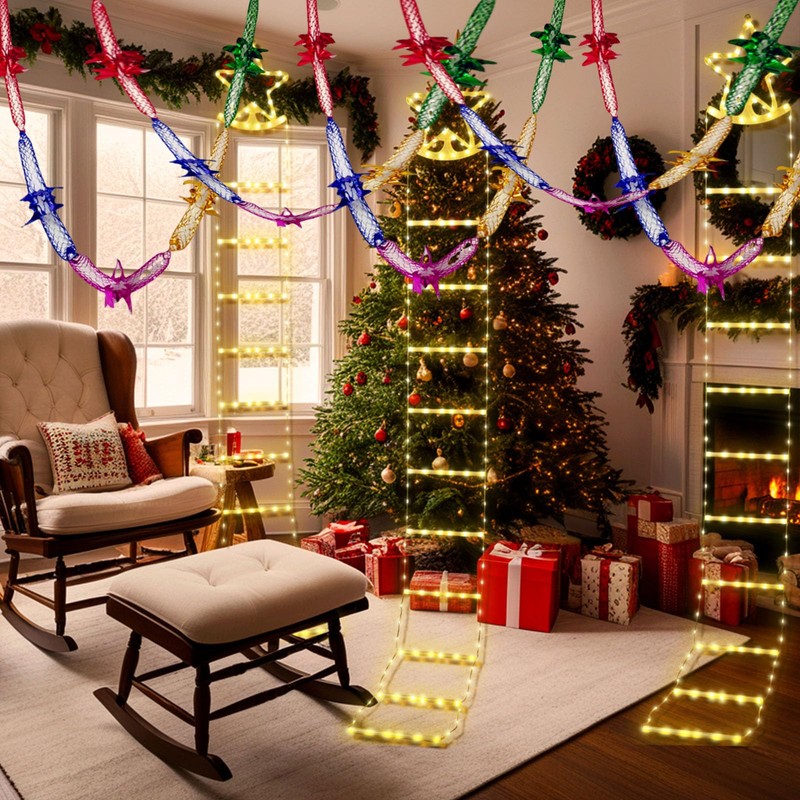 Dinghaole 8 pcs christmas ceiling decorations,Colourfull Christmas Hanging Decorations for
