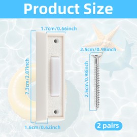 Lighted Doorbell Button, 2Pack Wired Door Bell Push Buttons LED Door Chime, Wall Mounted Doorbell Switch Garage Doorbell Button Door Bell Switch for Most Door Bell Chimes White Light