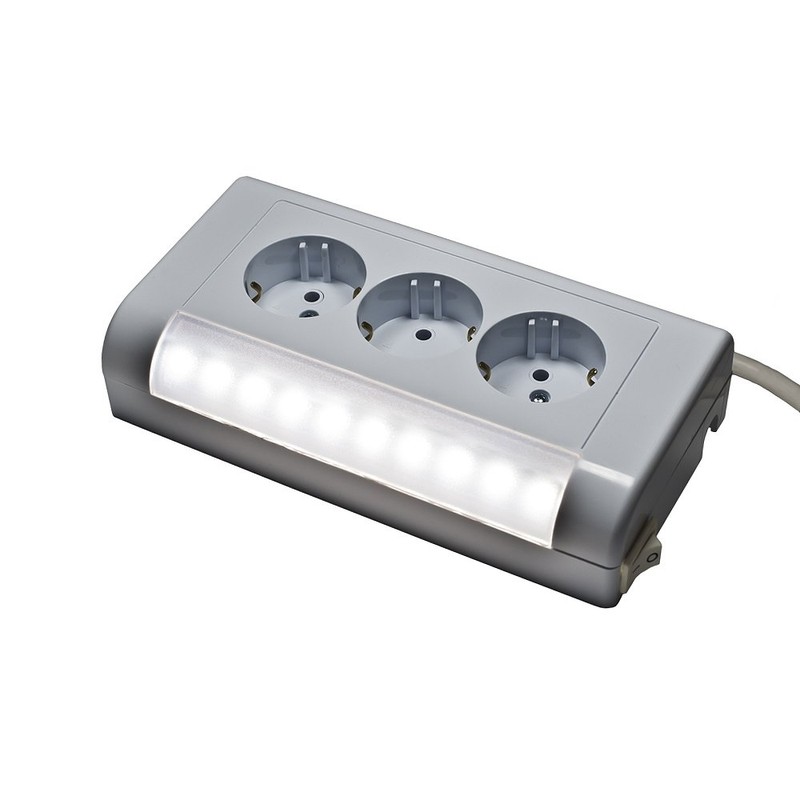 3-Way Surface-Mounted Schuko Socket Surface-Mounted Schuko Sockets 3 Slots with
