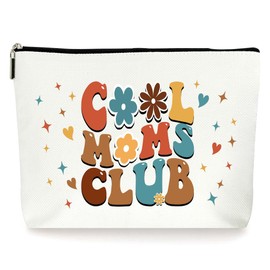 ZYQFN Cool Moms Club Cosmetic Makeup Bags, Cool Gifts for New Moms, New Mom Essentials, Mothers Day Christmas Birthday Baby Shower Gifts for Women, Groovy Travel Toiletry Bag for Women. (044)