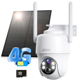 ANRAN 4G LTE Solar Security Camera Outdoor, No WiFi Required 3MP Wireless Camera with SIM & 32GB SD Card, 2K Color Night Vision, 360° Pan-Tilt, PIR Motion Detection, 2-Way Audio, IP66 Weatherproof
