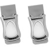 Set of 2 Chrome-Plated Hinged Stainless Steel Money Clips in