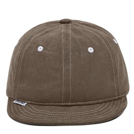 Clakllie Soft Top Sports Hat Short Brim Baseball Cap Snapback Lightweight Trucker Hat Flat Brim Hat for Men Women,Brown