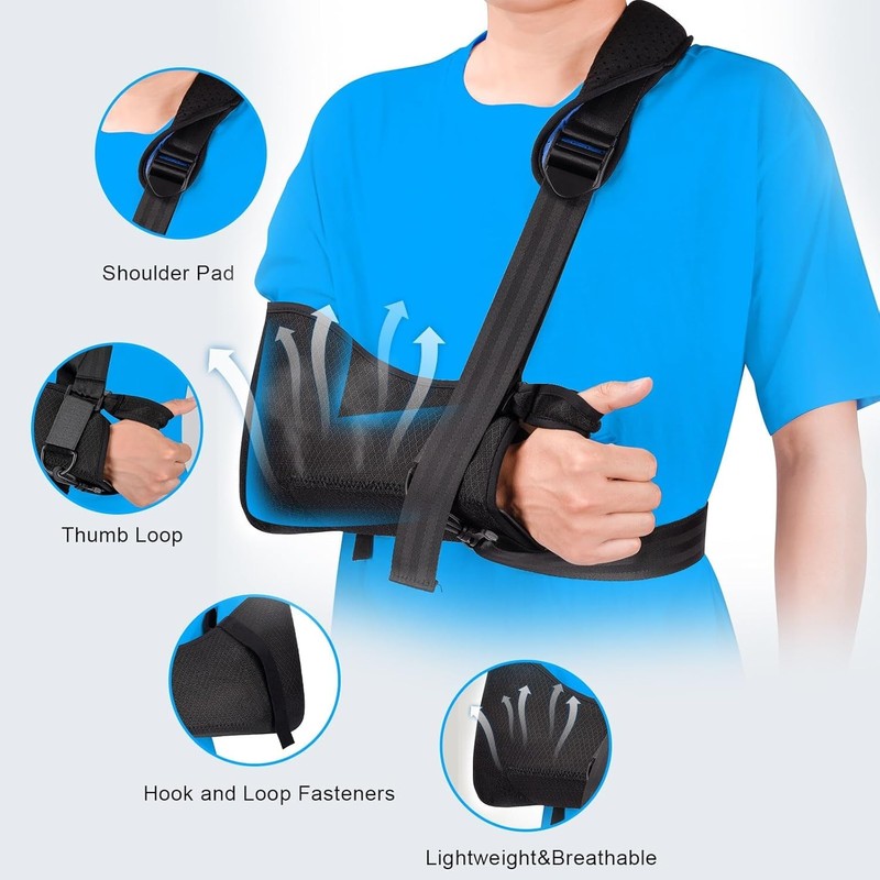 Fasola Armschlinge für Rechter Linker Arm, Schulterschlinge Atmungsaktive mit Stabilem