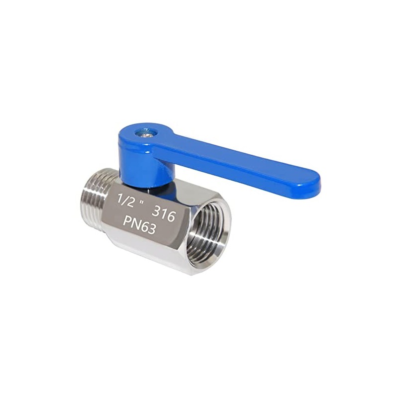 Beduan Mini Ball Valve Stainless Steel(316) 1/2" NPT Male x