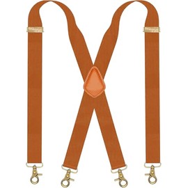 SupSuspen Retro Suspenders for Men Snap Hooks Swivel Hook Brown Roaring 20s Gift
