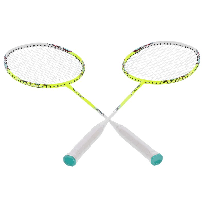 2 Player Badminton Racquets Set Lightweight Carbon Composite Double Rackets