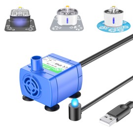 Cat Fountain Pump Replacement, Upgraded Cat Water Fountain Pump for Round and Cubic Cat Fountain, Pet Fountain Pump (the adapter is not included)