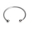 RUBYCA 5pcs Silver Tone Bangle Bracelet Screw End Ball Cuff