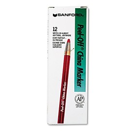 Irwin 02059-SH Red Peel-Off China Markers; 12 Pack