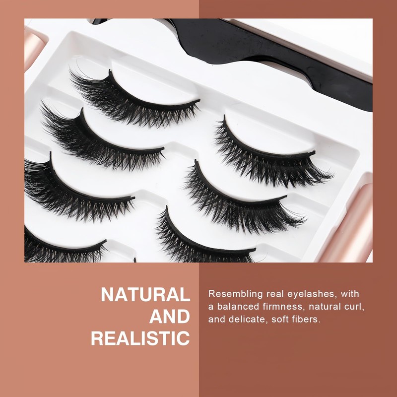 Magnetic Eyelashes Set with Eyeliner - Fox Style 7 Pairs