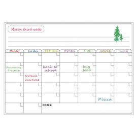 Dry Erase Magnetic Calendar for Refrigerator, 16.5 x 11.7, Weekly Planner Board, Refrigerator Accessories